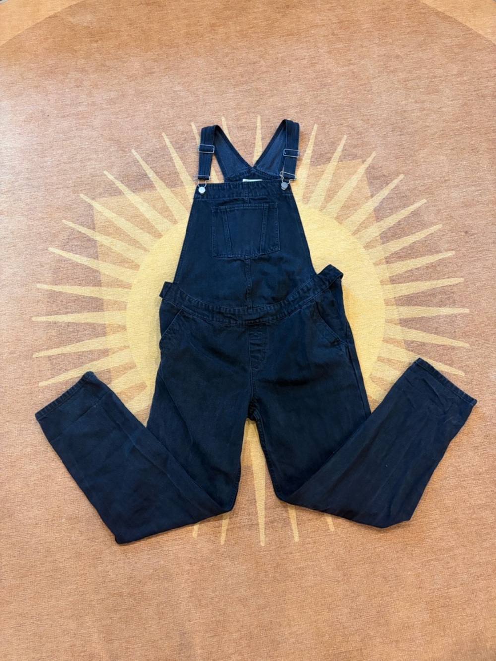 Black 100% Cotton Women's Denim Overalls US size 8